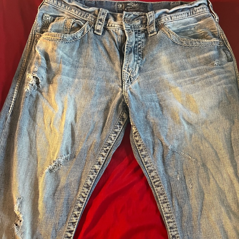 Mens Silver Jeans Co. Torn “Zac” Jeans 32x34